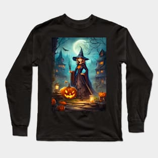 Halloween Scene - Witch Long Sleeve T-Shirt
